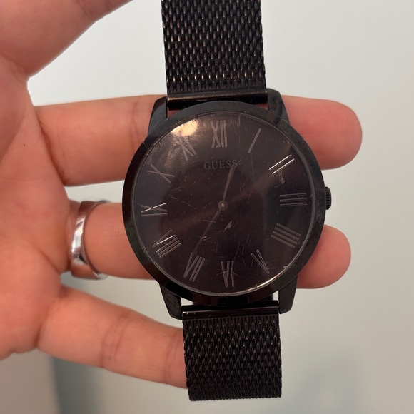 GUESS Black Mesh Strap Men's Watch - Picture 1 of 3
